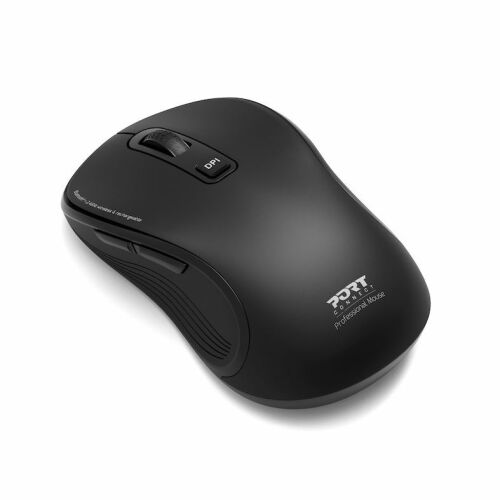 Szögletes nézet a Port Designs 910010 vezeték nélküli Bluetooth egérről