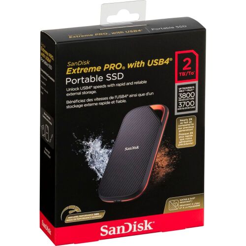 SanDisk Extreme Pro 2TB hordozható SSD Thunderbolt technológiával, kiskereskedelmi csomagolásban