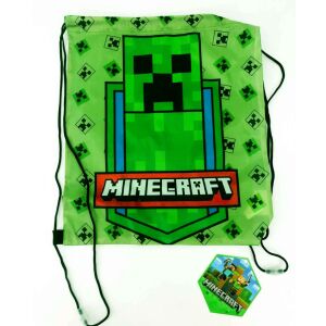 Minecraft Creeper tornazsák, zöld húzózsinóros hátizsák - Tornazsák