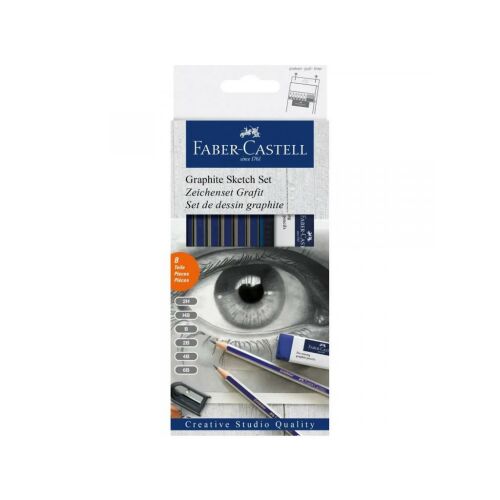 Faber-Castell Grafit Vázlatkészlet - 8db (Ceruzák, Radír, Hegyező) 138337142