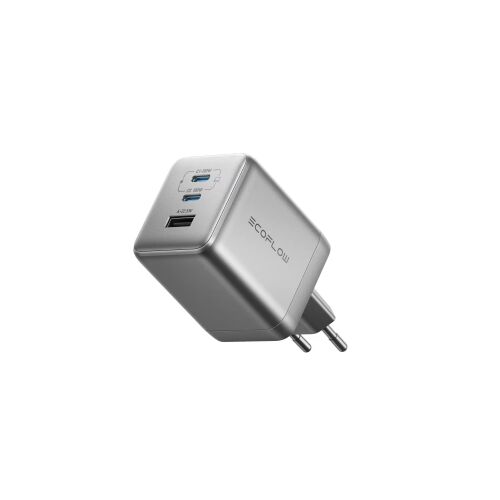 Incarcator de retea EcoFlow RAPID Pro 100W, 2x USB-C, 1x USB-A, GaN, Gri