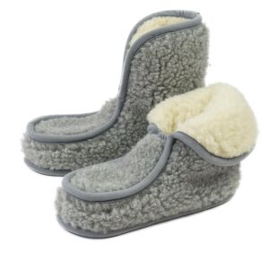 Granny Szürke Merinó Gyapjú Papucs Zokni - 43-44