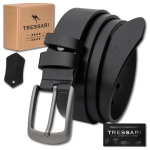 TRESSARI Férfi Bőröv - 125 cm, Fekete, 100% Bőr 138387461 - Tressari