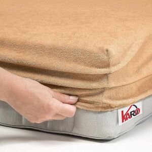 KARO Bézs Frottír Gumis Lepedő - 160x200 cm 138387798 - Lakberendezés