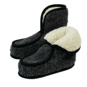 Granny Fekete Merinó Gyapjú Otthoni Cipő - 39/40