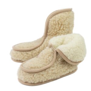 Granny - Bézs Merinó Gyapjú Rehabilitációs Papucs - 39-40