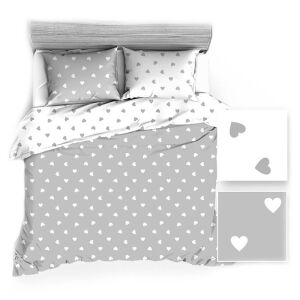 Pamut Lepedő 160x200 - Fehér Szürke Szív Minta 138388936 - Ágynemű - ifjúsági és felnőtt
