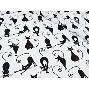 Pamut Lepedő 160x200/210 - Macskás Minta - 100% Pamut