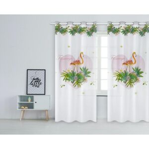 Flamingós Függöny - 140x250 cm, Trópusi Minta