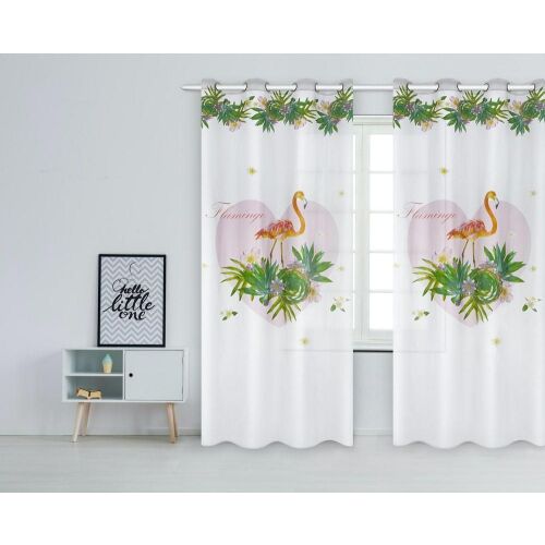 Flamingós Függöny - 140x250 cm, Trópusi Minta 138390394
