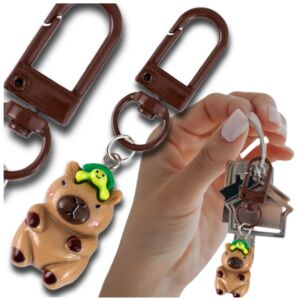 Kapibara és Teknős Kulcstartó - Aranyos Medál Karabinerrel