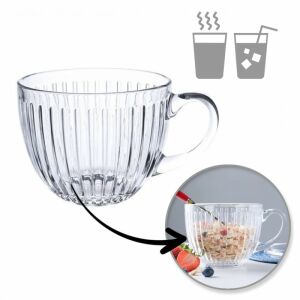 Bordázott Üveg Bögre - 460 ml