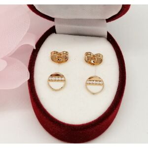 Xuping aranyozott, hipoallergén gyermek beszúrós fülbevaló, 8 mm, kerek design cirkónia kövekkel - Divat & Öltözködés