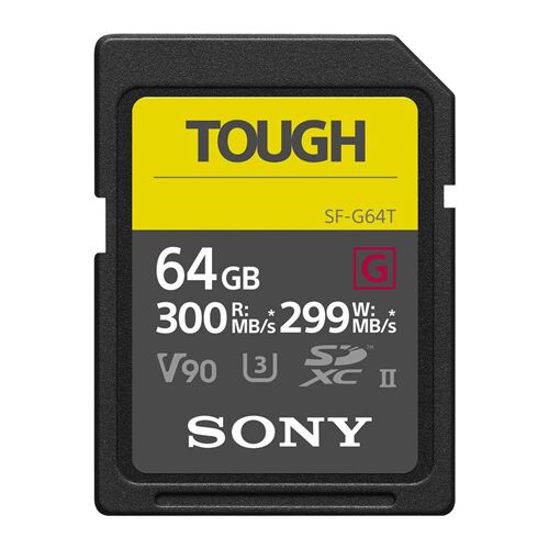 Sony 64GB SDXC U3 V90 TOUGH Карта памет за професионални 4K видеозаписи