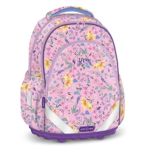 Fleur virágos Anatómia iskolatáska szett - Ars Una + AJÁNDÉK tankönyvborító