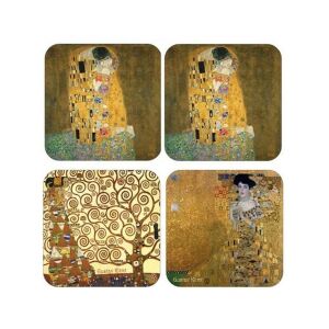 Klimt Művészeti Parafa Poháralátét Szett - 4 db, "A Csók", "Életfa", "Adele Bloch-Bauer I" 138579132 - Klimt