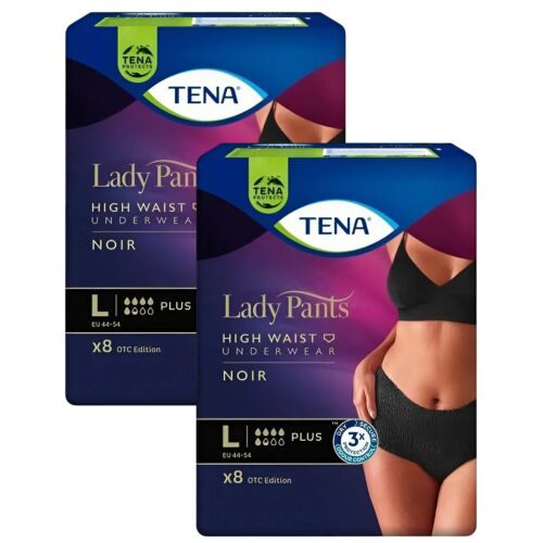 Tena Lady Pants Plus Noir L, magas derekú inkontinencia fehérnemű, 2x8 darabos csomag