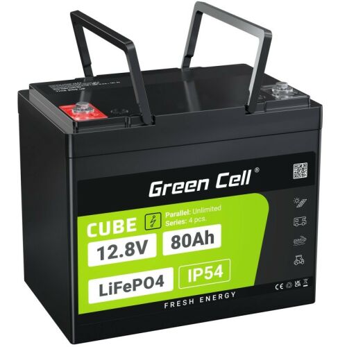 Green Cell 12.8V 80Ah LiFePO4 Akkumulátor - UPS, Napelem, Elektromos Jármű 138584604