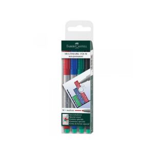 Faber-Castell Multimark M Fóliafilc Szett - 4 db, Letörölhető 138586109 - Rajzeszköz