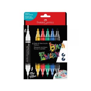 Faber-Castell Black Edition Shake & Paint Akril Marker Szett - 6 db 138586269 - Faber-Castell