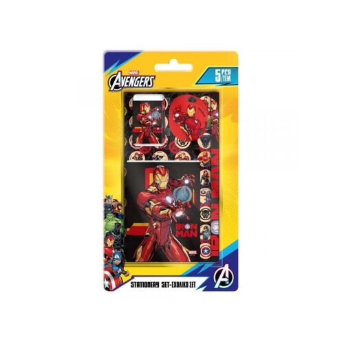Luna Vasember 5 darabos írószer szett ceruzával, hegyezővel, radírral, vonalzóval és noteszel. Tökéletes iskolai felszerelés és Marvel Avengers rajongóknak. - Írószer szett