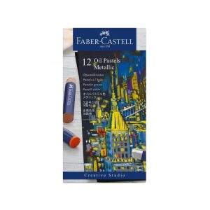 Faber-Castell Metallic Ölpastellkreide - 12-teiliges Set 138586751 - Zeichengeräte