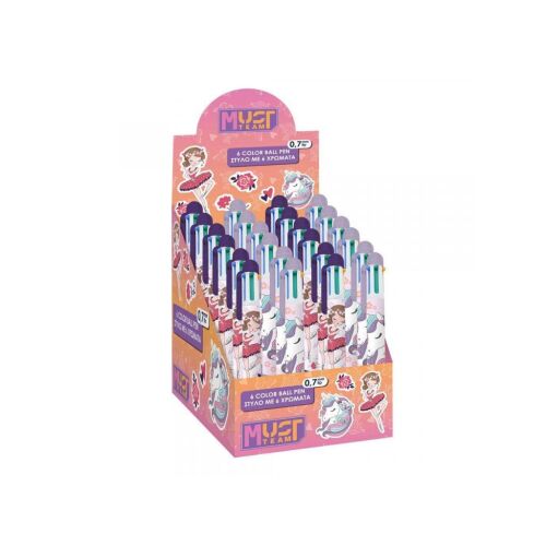 Must Team 6 Színű Golyóstoll - Lányos Mintás 138587177