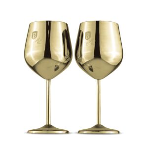 Berlinger Haus Leonardo Collection Champagne Gold Metal Wine Glasses Set - Glass