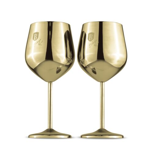 Berlinger Haus BH-8659 Leonardo Collection Set od 2 metalne čaše za vino – Zlatna šampanjac