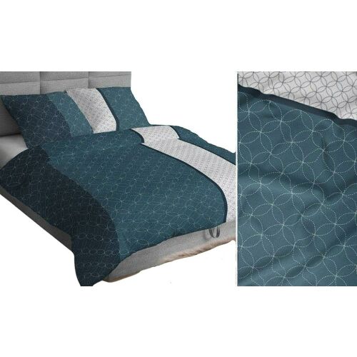 Türkiz-fehér geometrikus pamut párnahuzat - 40x40 cm 138591661