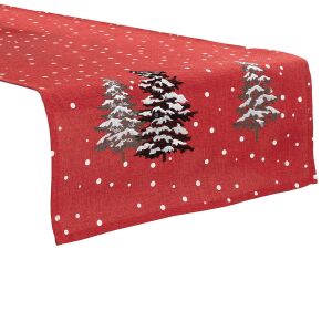 Snow Magic Piros Karácsonyi Asztali Futó - 40x140 cm