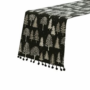 Winter Magic Karácsonyi Asztali Futó - 24x90 cm, Fekete