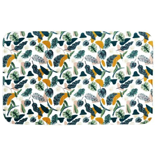 Home Nature Lábtörlő - Zöld Levelek Mintázat, 45x70 cm 146166951
