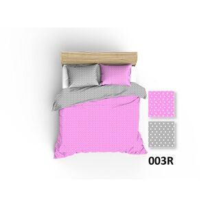 Pamut Díszpárnahuzat - 40x40 cm, Szürke-Rózsaszín Pöttyös 138592052 - Dekoráció