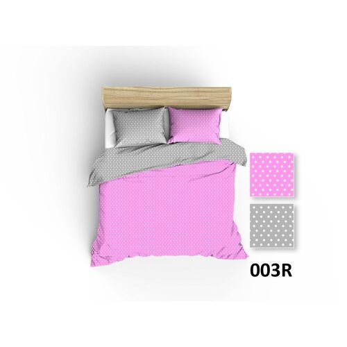 Pamut Díszpárnahuzat - 40x40 cm, Szürke-Rózsaszín Pöttyös 138592052