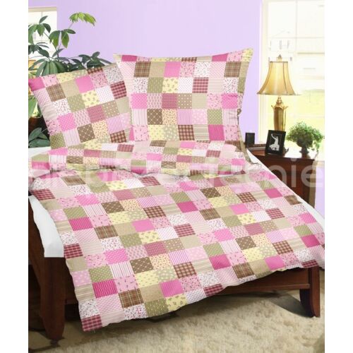 Kiskacsa Párnahuzat - 40x40 cm, Sötét Rózsaszín Patchwork