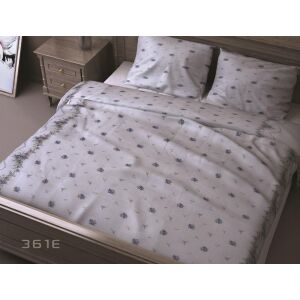 Pamut Díszpárnahuzat - 40x40 cm, Fehér, Kék Virágos Szegéllyel 138592623 - Dekoráció