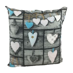 Pamut Párnahuzat 70x80 - Szürke Szívmintás Kétoldalas 138593001 - Párnahuzat