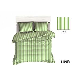 Csíkos Pamut Párnahuzat - 40x40 cm, Celadon/Fehér