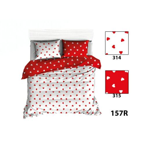 Pamut Párnahuzat 50x70 - Fehér Piros Szív Mintás 138593377