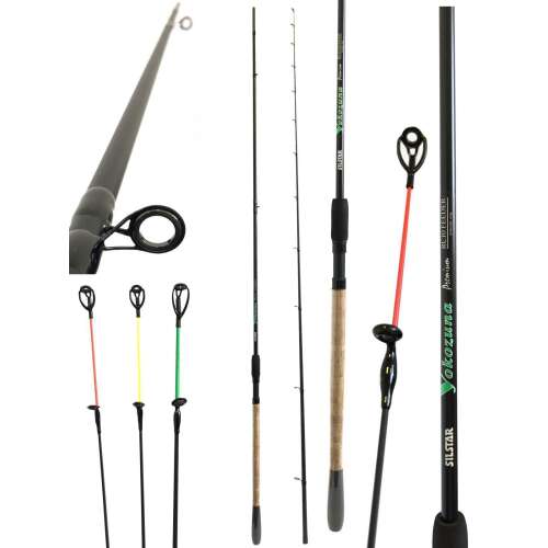 SILSTAR YOKOZUNA RC10 Feeder 3M 50G 2+3 horgászbot, 3 méteres feeder bot 50 gramm dobósúllyal, 2+3 tagból álló, fekete és zöld színű