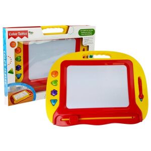Color Tablet magnetyczna tablica do rysowania z kształtami i rysikiem, czerwono-żółta - Deska kreślarska, tablica do pisania