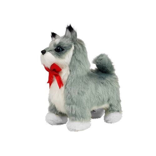 Jucărie Interactivă Câine Husky cu Fundă Roșie