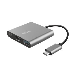 Stacja dokująca Trust Dalyx 3 w 1 Multiport USB-C, szara 138642413 - Trust