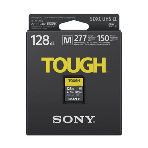 Sony 128GB Tough SD карта UHS-II SDXC V60, бърза карта памет за професионални фотографи и видеооператори