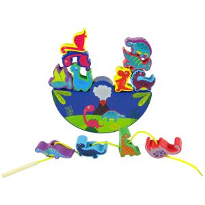 Joc de echilibru cu dinozauri din lemn Joc arcade cu dinozauri