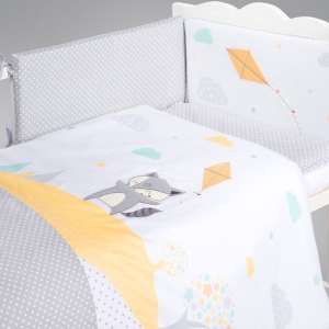 Albero Mio 5 részes Ágynemű - Mosómedve #szürke-narancssárga