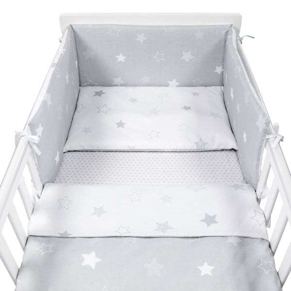 Albero Mio 5 részes Ágynemű - Csillag #fehér-szürke