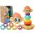 Mon Mon the Rainbow Stacker сглобена, пръстени и маймунска глава, образователна играчка