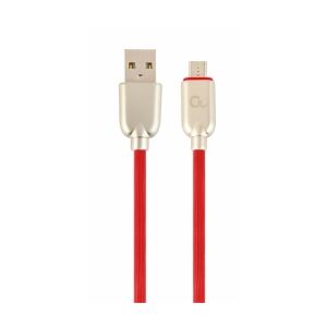 Gembird USB Male - Micro USB Male Premium gumowy 1m czerwony 140754451 - Gembird Kabel USB
